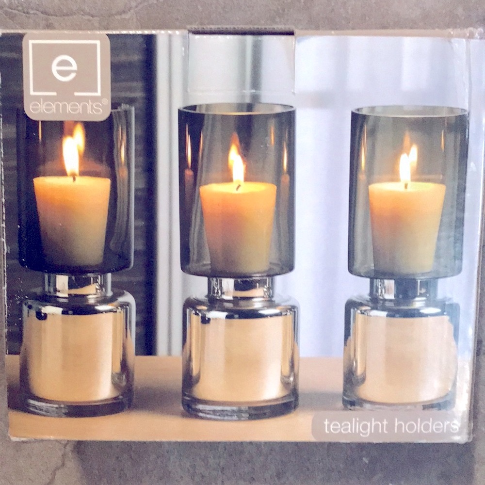 NWT Elements Tea Light Holders. Set of 3